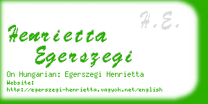 henrietta egerszegi business card